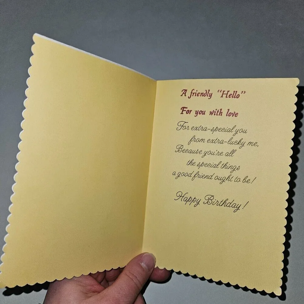 3 VTG Happy Birthday Greeting Cards Lot Floral Lake Birds Puppies NEVER USED